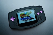 Black Modded Game Boy Advance GBA with IPS V5 Screen and Metal Buttons