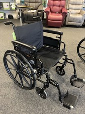 Rhythm Manual Wheelchair Steel Black Foldable Adjustable Footrests Wheel Locks