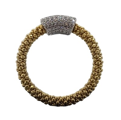 LINKS OF  LONDON Stardust Tube Ring Gold Vermeil Cubic Zirconia UK O RRP150
