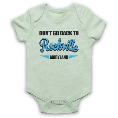 DON'T GO BACK TO ROCKVILLE INOFFIZIELLE ROCKHYMNE BABY WACHSEN BABYANZUG GESCHENK