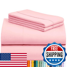 LuxClub 4 PC Sheet Set Bed Sheets Deep Pockets 16" Eco Friendly Wrinkle Free Coo