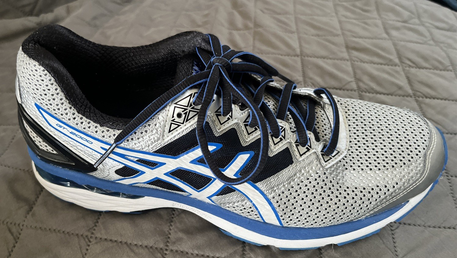 Men's ASICS GEL GT-2000 Running Shoes Size 9.5 Silver/Royal Blue T606N thumbnail 2