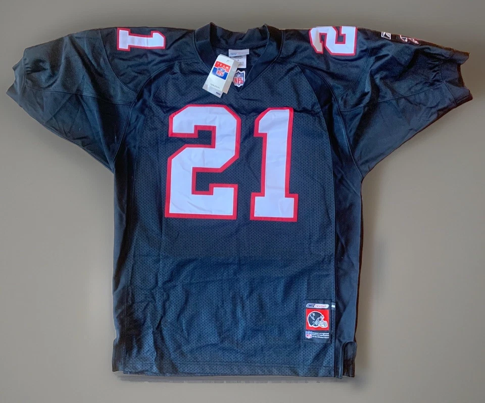 Camiseta Vintage Nova Com Etiqueta Reebok Atlanta Falcons #21 Deion Sanders Reebok NFL Tamanho 46 - Imagem 2 de 4