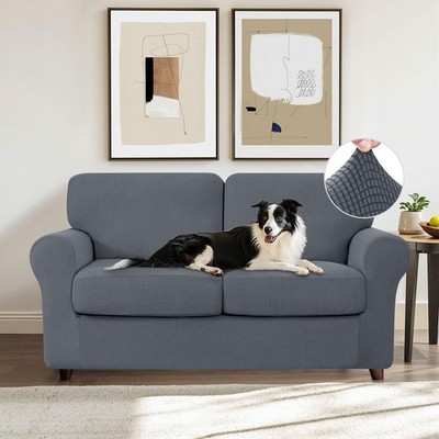 CHUN YI 5 Piece Loveseat Covers for 2 Cushion Couch, 2 Seater