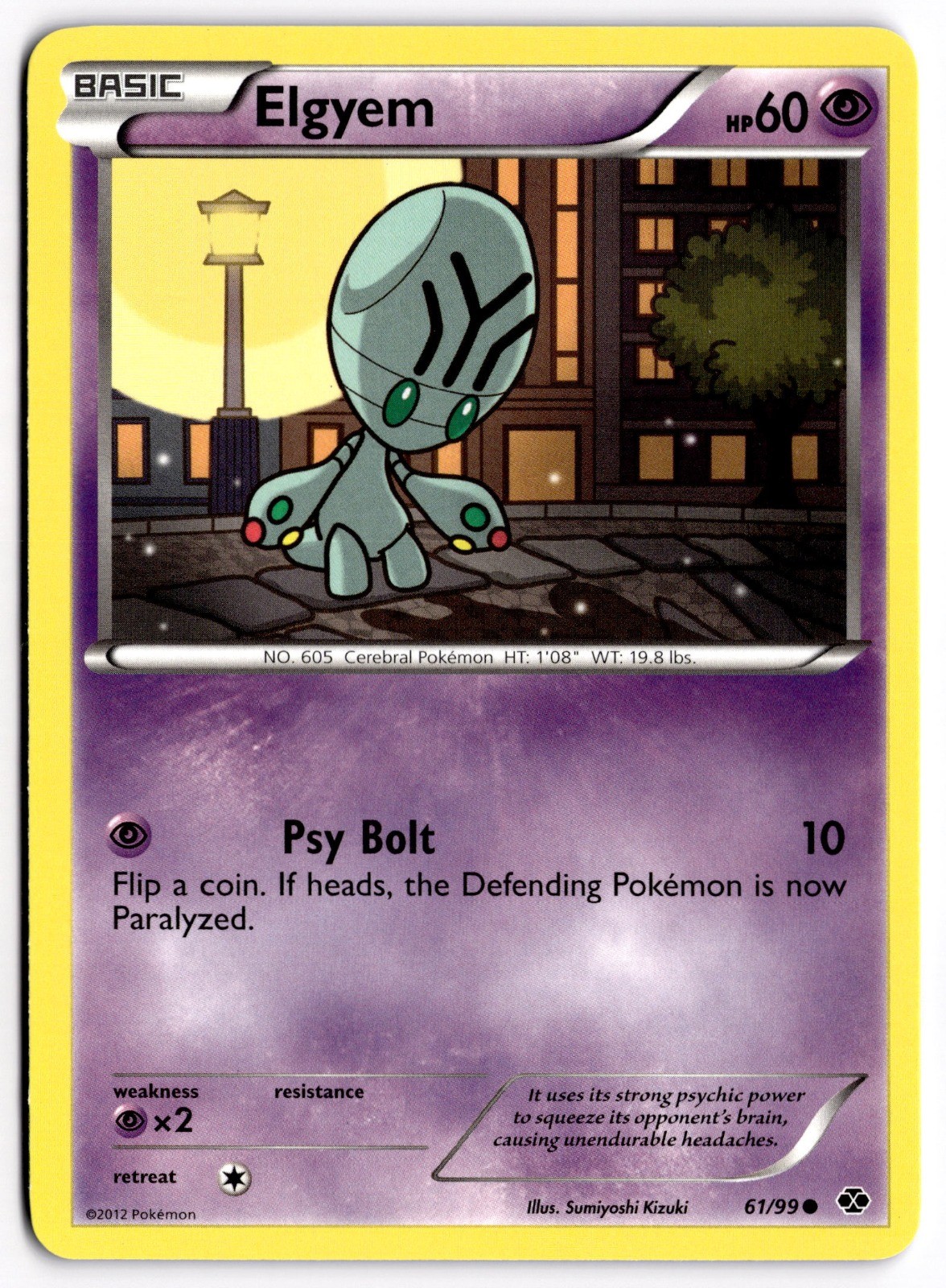 Pokemon TCG Elgyem 61/99 Next Destinies Common NM