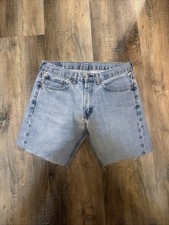 Vintage Levis 505 Cutoff Denim Shorts Mens 34 Light Wash Blue Distressing