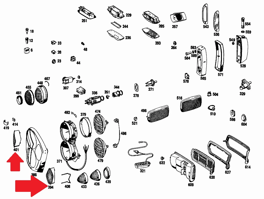 2x luces indicadoras ámbar para Mercedes 220SE 280SE 3.5 cupé W111 W108 W109 W112 Foto 4 de 4