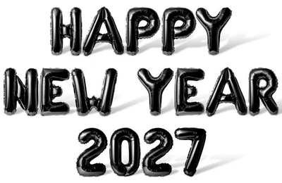 HAPPY NEW YEAR 2027 Letter & Number Balloon Banner - New Years Party Decorations - Image 1 of 4