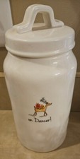 Rae Dunn Christmas Cookie Jar Canister Lid ON DANCER 10 inch