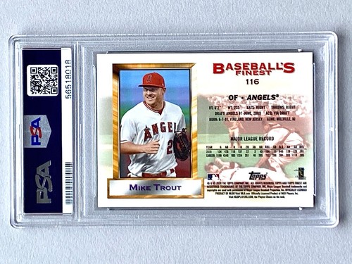 Topps Finest Flashbacks Mike Trout #116 2020 PSA 10 💎 GEM MT béisbol All-Stars - Imagen 5 de 6