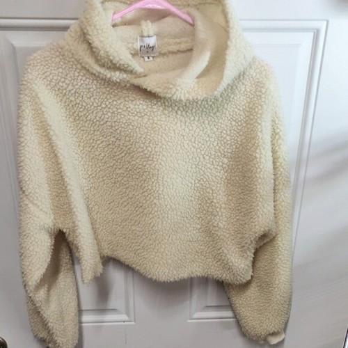 Princess Polly Sherpa Cropped Hoodie 