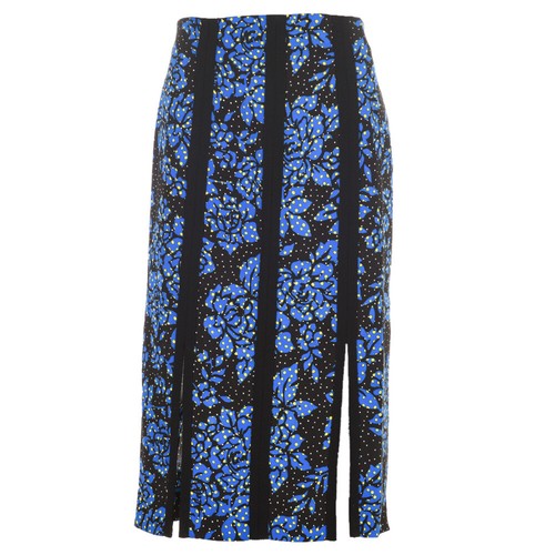 DVF DIANE VON FURSTENBERG Pencil Skirt Blue & Black Size US 4 / UK 8 RRP £249 BG