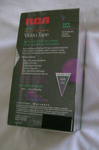 NEW Blank 3 pack Premium RCA T120 Hi Fi Stereo Video Tape VHS 6 Hours SEALED - Picture 3 of 3