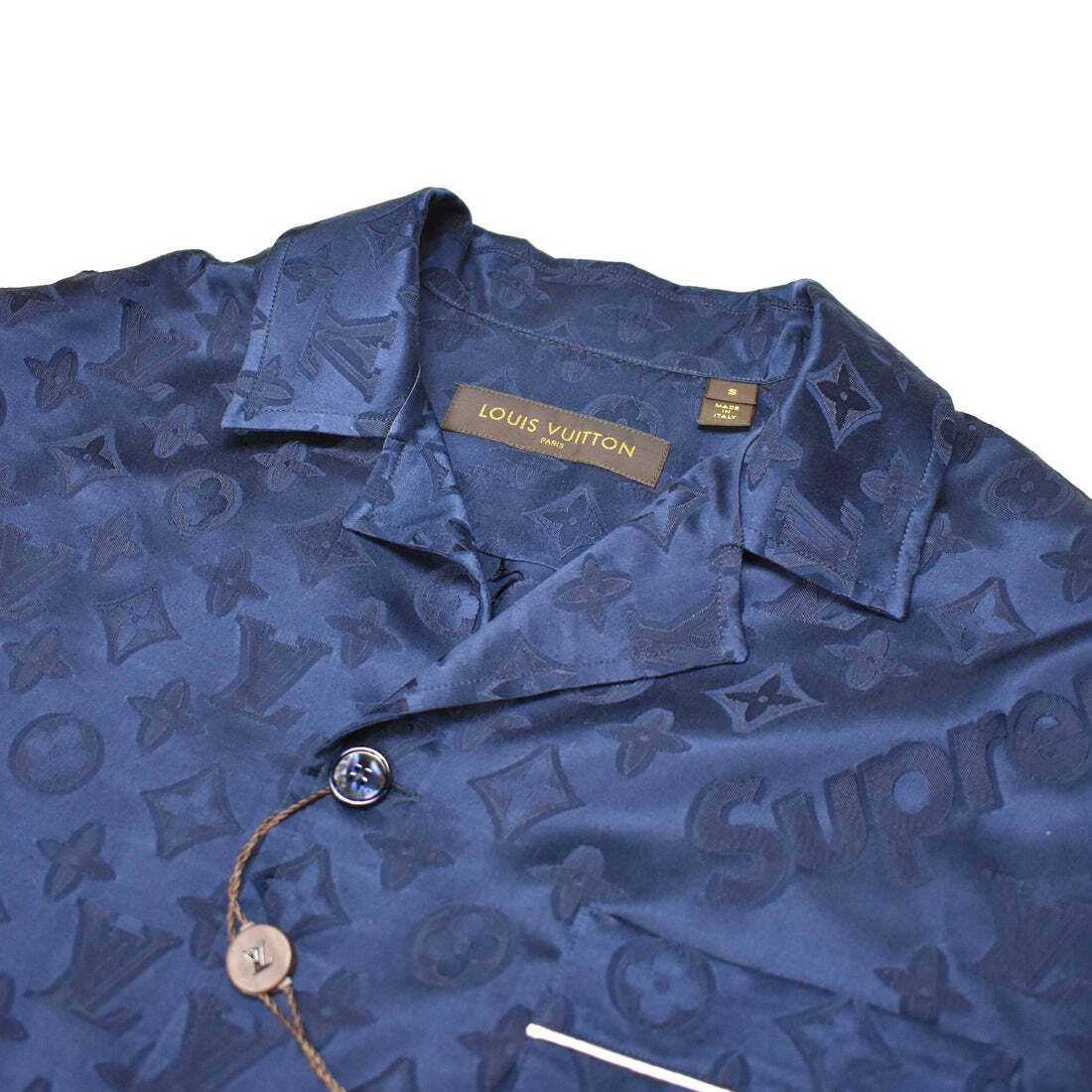 Louis Vuitton Supreme デニムシャツ NWT Supreme Louis Vuitton SS17 Monogram Pajama Shirt Silk