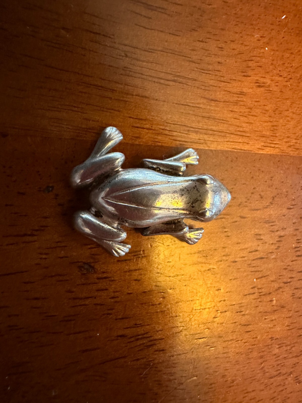 Solid Sterling Silver Frog pendant / charm 925  w… - image 1