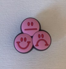 Crocs Jibbitz Authentic Pink Emoji Faces Shoe Charm