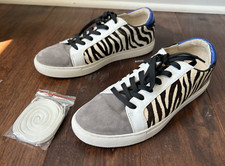 Kenneth Cole Women's Calf Hair Zebra Kam Round Toe Fashion Sneakers Size 8.5
