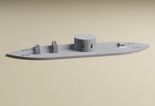 Ironclad - USS Monitor Ship Model 28mm, 20mm, 15mm tabletop miniature wargaming