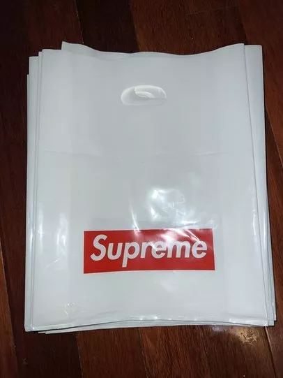 Sac fourre tout en plastique Supreme blanc choisissez votre taille petit patin moyen long