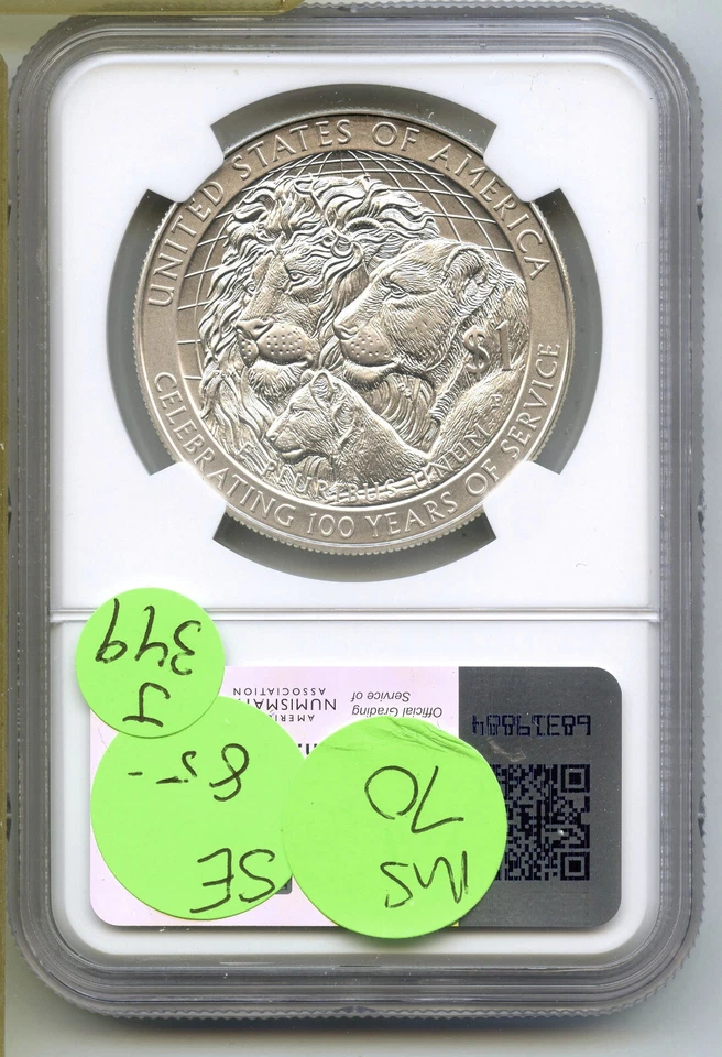 2017 Lions Club Centennial Silver Dollar NGC MS 70 Coin Philadelphia - J349 - Image 2 of 2