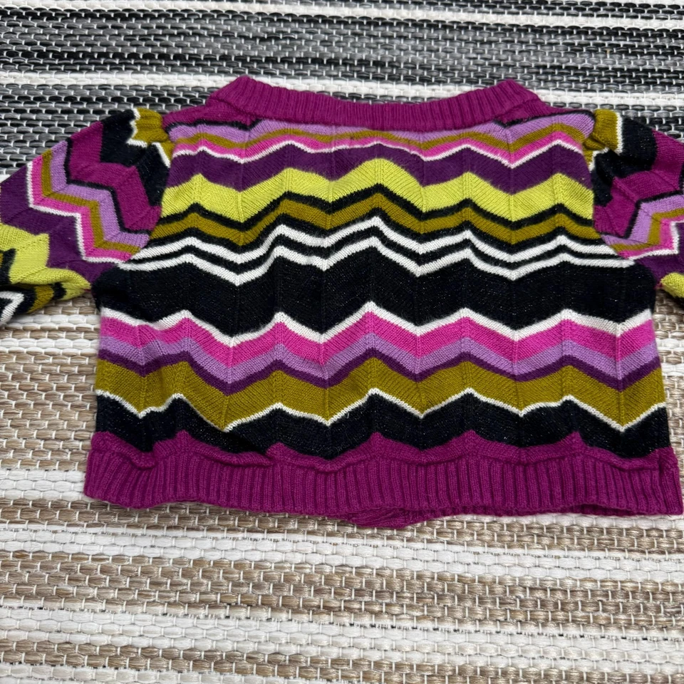 Cárdigan Suéter Púrpura Missoni For Target Bebé Niña Tejido Azteca Con Botones 6-12M Foto 4 de 4
