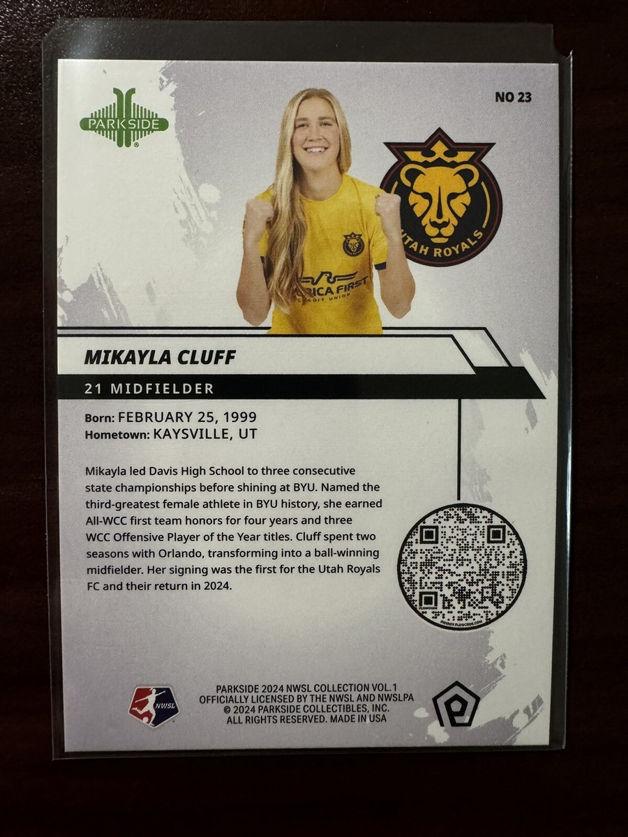 2024 Parkside NWSL Vol. 1 Mikayla Cluff #23 Utah Royals | eBay