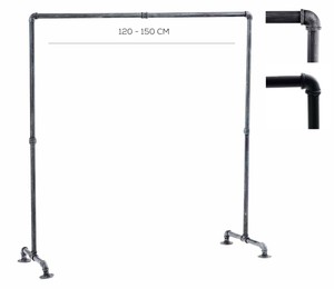 Kleiderständer Jersey Metall Kleiderstange Breite 120-150 cm