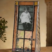 J Devlin Photo Frame 2x3 Vertical With Cross- Ross Stained Glass, New, Free Ship on sale J Devlin Photo Frame 2x3 Vertical With Cross- Ross Stained Glass, New, Free Ship on sale