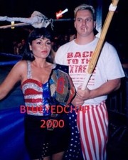 NANCY BENOIT & SANDMAN WRESTLER 8 X 10 WRESTLING PHOTO ECW WCW