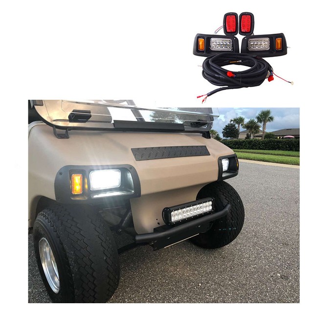 Club Car DS Adjustable LED Headlights & LED TailLights Kit 1982 & UP