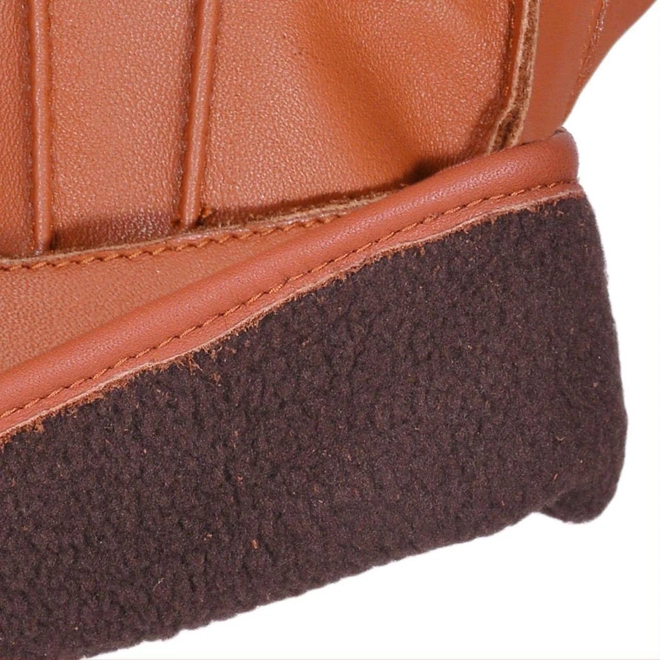 Leather gloves soft feel fully lined fleece winter warm outdoor walking new - Image 4 of 4