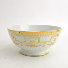 Old Paris Antique 19c Porcelain 6" Gilt Bowl Empire