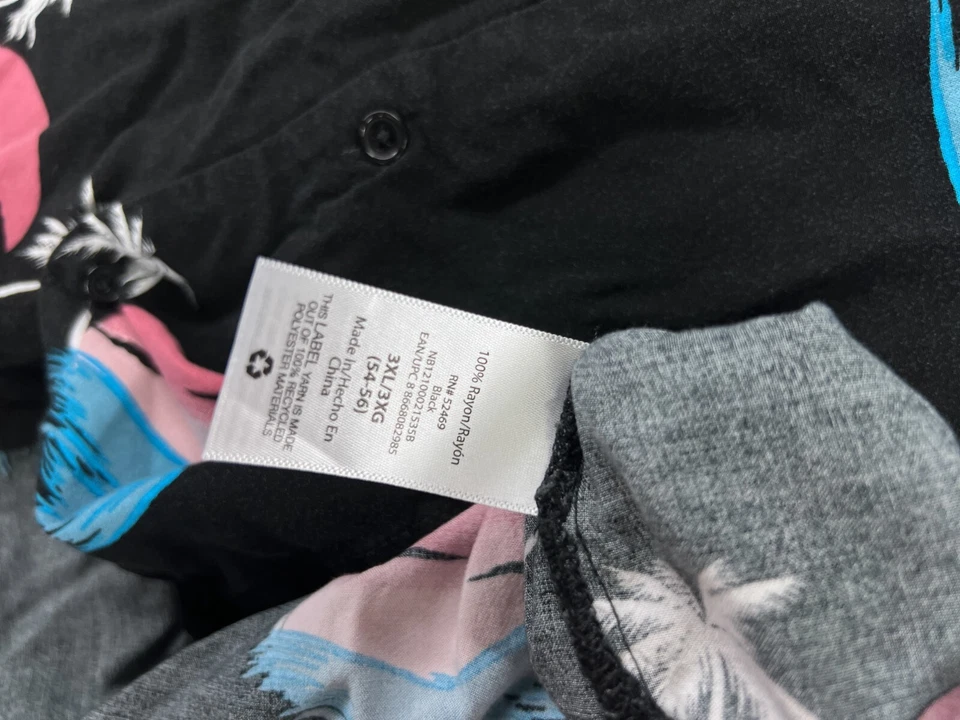 No Boundaries Shirt Mens 3XL XXXL Black Blue Pink Beach Sunset Print 100% Rayon - Image 4 of 4