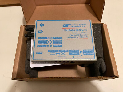 Omnitron 100 BASE-T / 100BASE-F WIDE TMP FLEXPOINT 100FX / TX ST MM 1310 2KM NEW