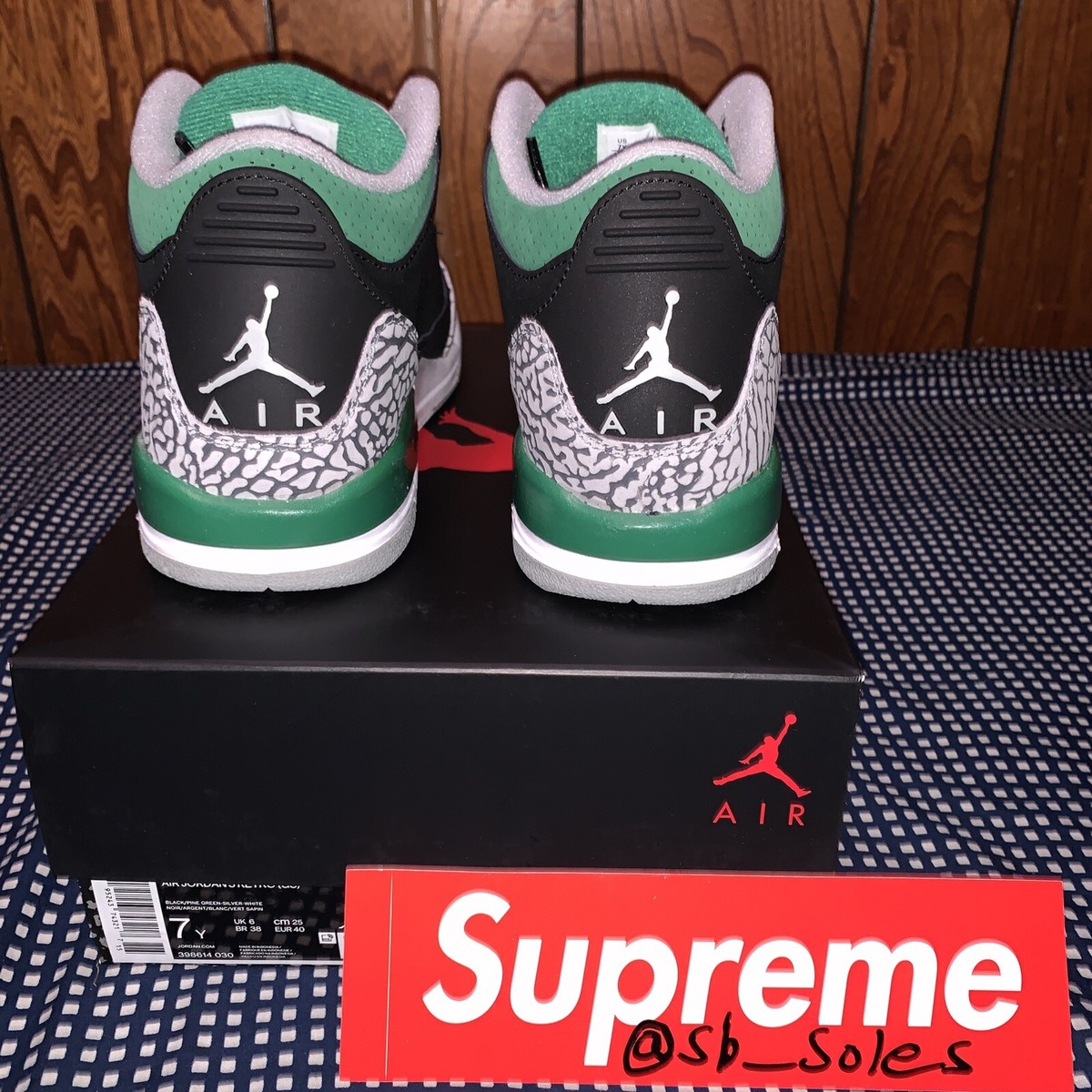 Brand New Nike Air Jordan 3 Retro OG Pine Green GS Size 7