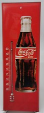 Coca-Cola Thermometer rot mit Flaschen Design Kunststoff