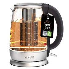 Vianté Electric Glass Tea Kettle with Removable Infuser. Hot tea infuser Pot ...