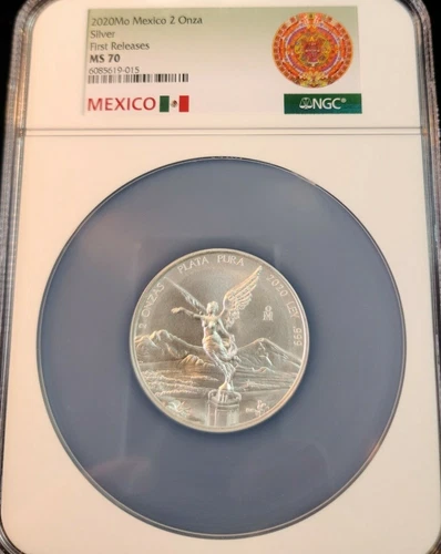 2020 MEXICO SILVER LIBERTAD 2 ONZA NGC MS 70 KEY DATE VERY SCARCE PERFECT COIN !