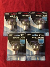 Feit Electric Lot of 5 BP71/2S Night Light Bulb 7 1/2w Standard Base Clear
