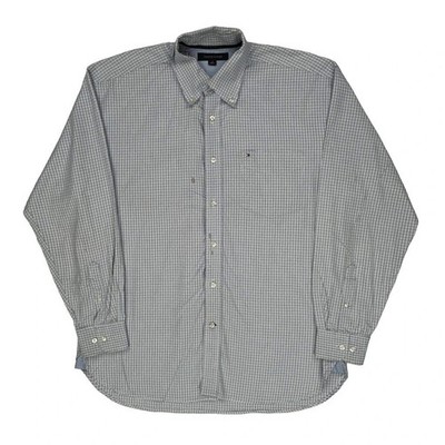 Tommy Hilfiger Checked Shirt - Large Gray Cotton