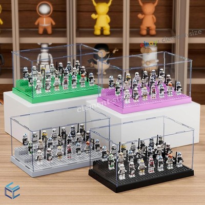 3 Schritte Acryl Minifigur Vitrine Box Klar Staubdicht Case für Lego Blöcke