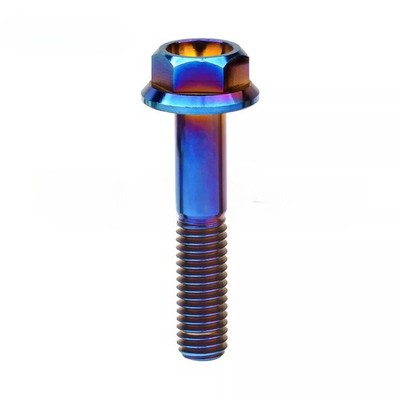 2 Pcs M10 Titanium Hex Flange Bolt Screw 20 25 30 35 40 50 55 60 65 70 75 -110mm