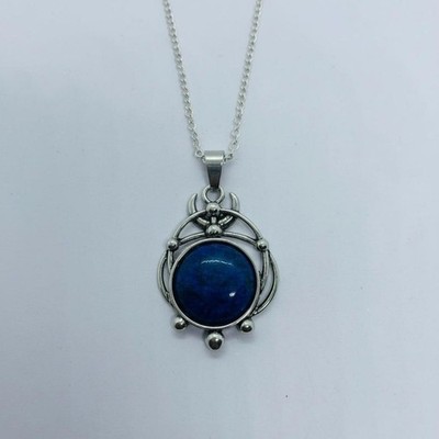 Lapis Lazuli Pendant Necklace, Blue Crystal Jewellery, Spiritual Healing Stone