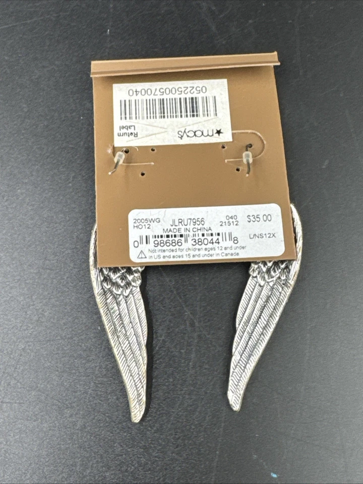 Marca de la suerte! Pendientes alas de ángel tono plata regalo mujer joyas piedras Foto 3 de 3