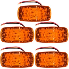 5Pcs Amber 12 LED Bulls Eye Truck Trailer Side Marker Clearance Light Sealed