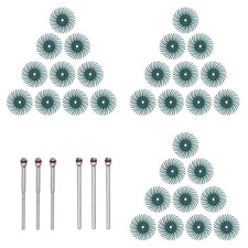 30pcs Radial Bristle Disc 1" 80 Grit Abrasive Brush with 1/8" 3/32" Shank, Green