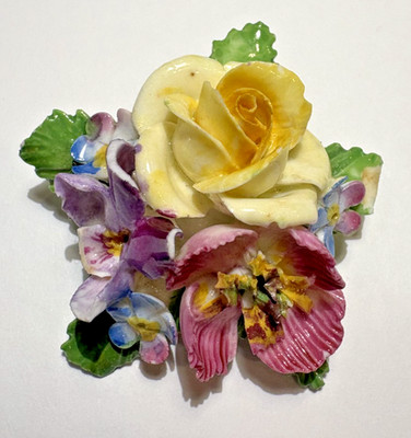 Crown Crafts Blumen Brosche Aus Porzellan Bone China Poppy Pansy Rose England