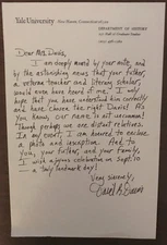 David Brion Davis  c1960 Autograph Letter - Pulitzer Prize, Abolition, Yale