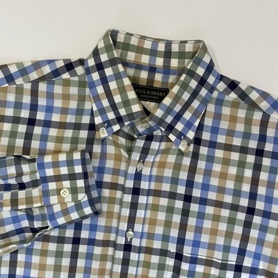 Paul & Shark Shirt Men s Large Long Sleeve Button Down Multicolor Plaid Italy
