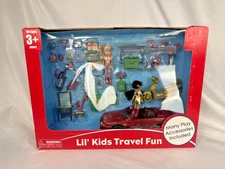 Kid Connection Vintage Playset – Lil’ Kids Travel Fun (Car, Scooter, Dolls) New